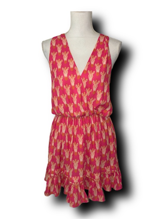 Harper Wren Dresses & Skirts - Harper Wren Pink Ruffle Mini Dress with Zebra Head Print